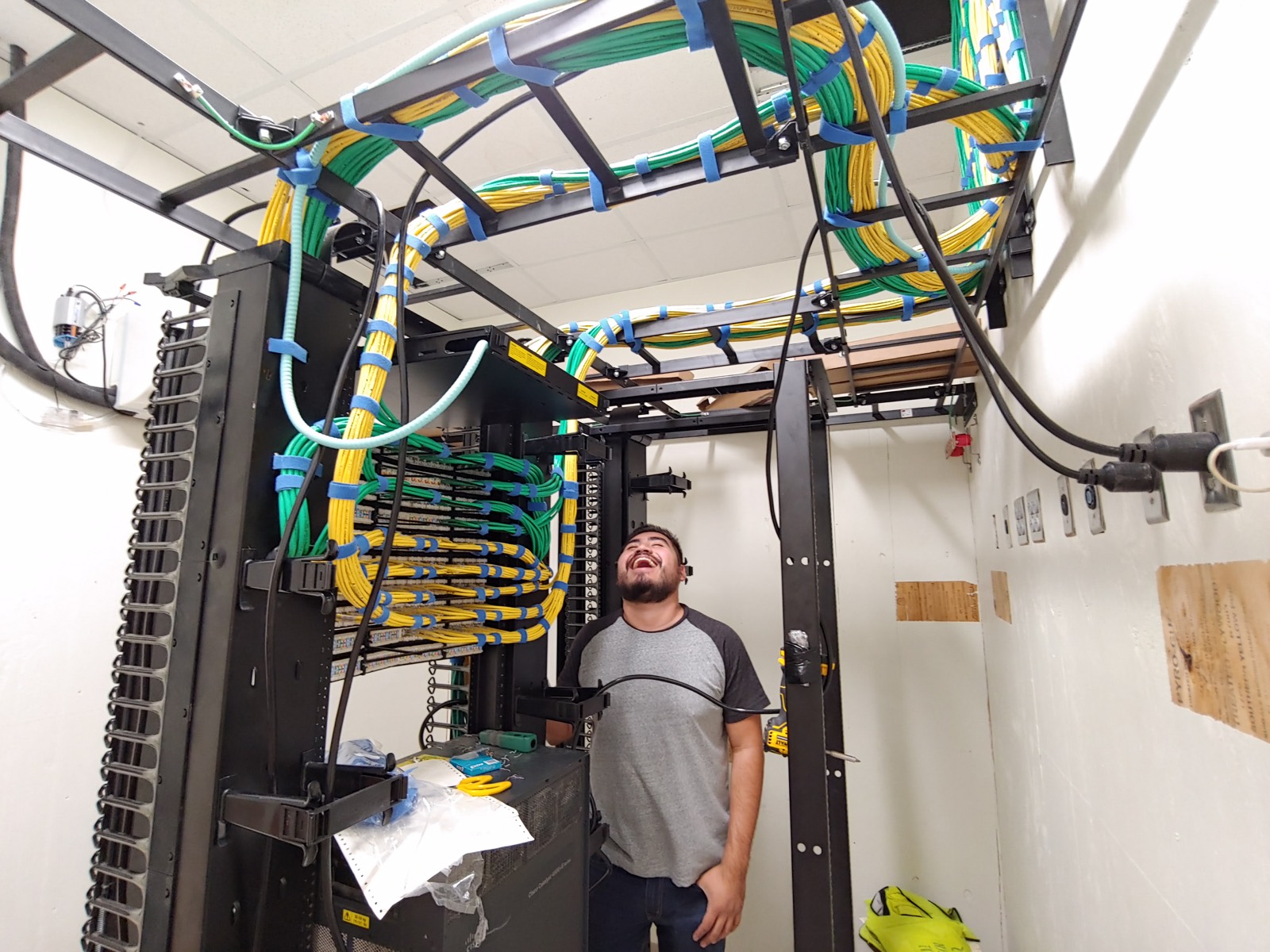 Owner Benjamin Chagolla Jr in a completed commercial data room