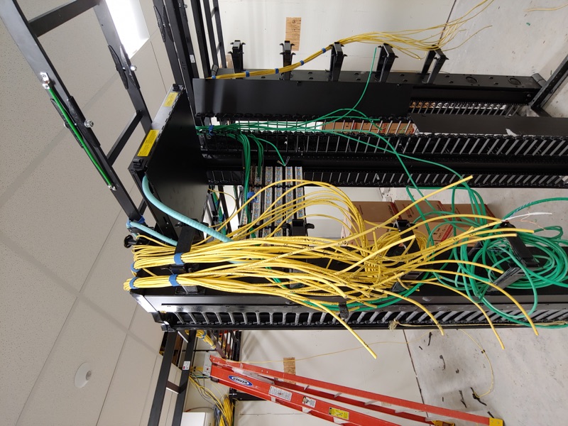 Commercial rack before cable organization